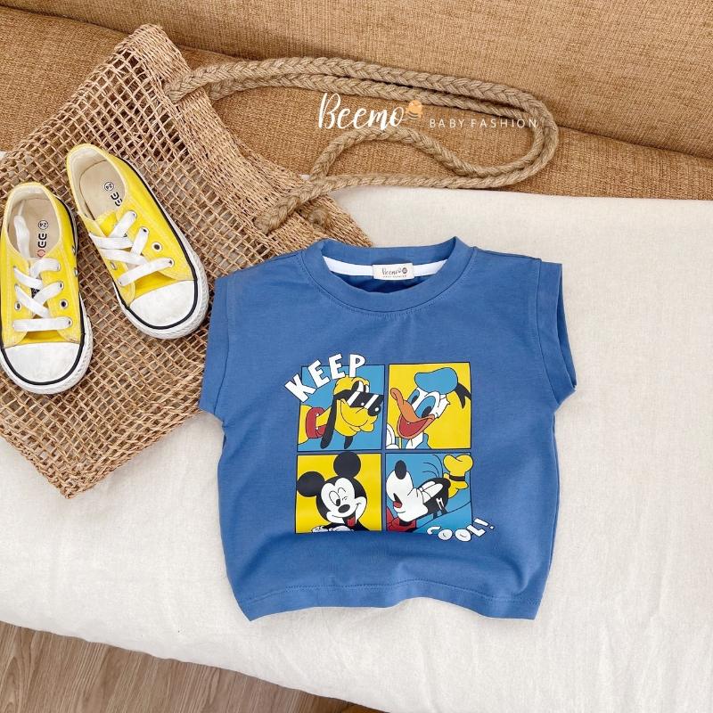 Áo phông bé trai BEEMO A040 áo ba lỗ chất liệu cotton in hình nhân vật hoạt hình Disney - PAPALEMON