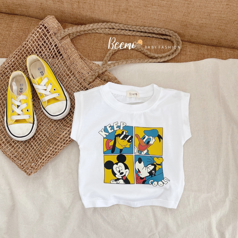 Áo phông bé trai BEEMO A040 áo ba lỗ chất liệu cotton in hình nhân vật hoạt hình Disney - PAPALEMON