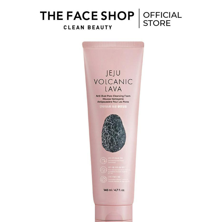 Sữa Rửa Mặt Làm Sạch Lỗ Chân Lông THE FACE SHOP Jeju Volcanic Lava Anti Dust Pore Cleansing Foam 140ml