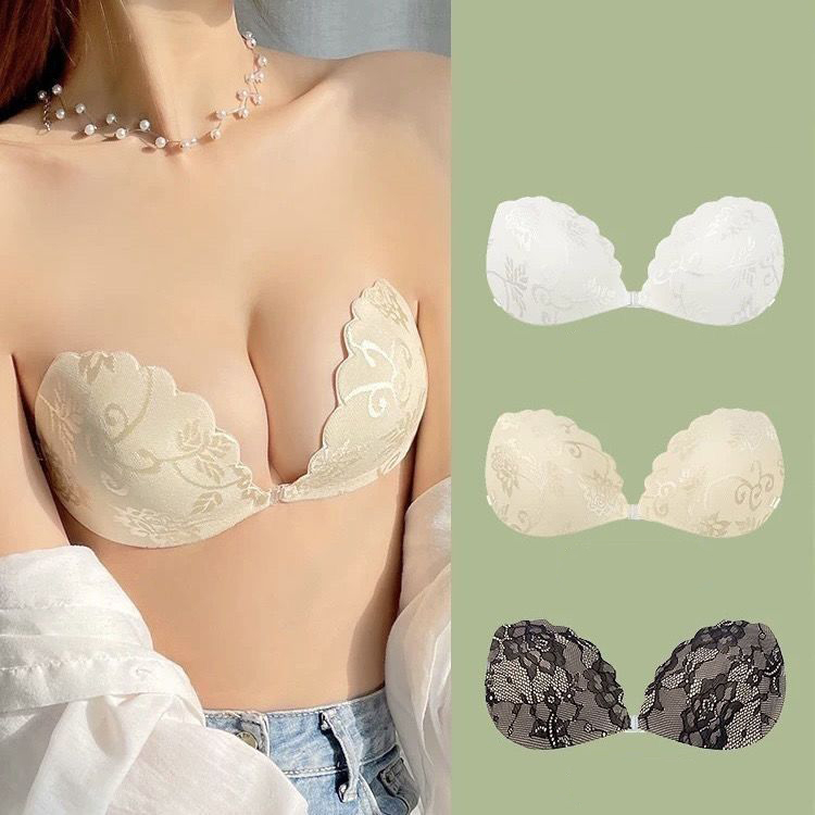 Miếng dán ngực ren cài trước - Áo ngực dán siêu dính, kèm dây trong ZANABRA D0142