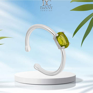 Nhẫn nữ danny jewelry bạc 925 xi rhodium đính đá peridot n0104