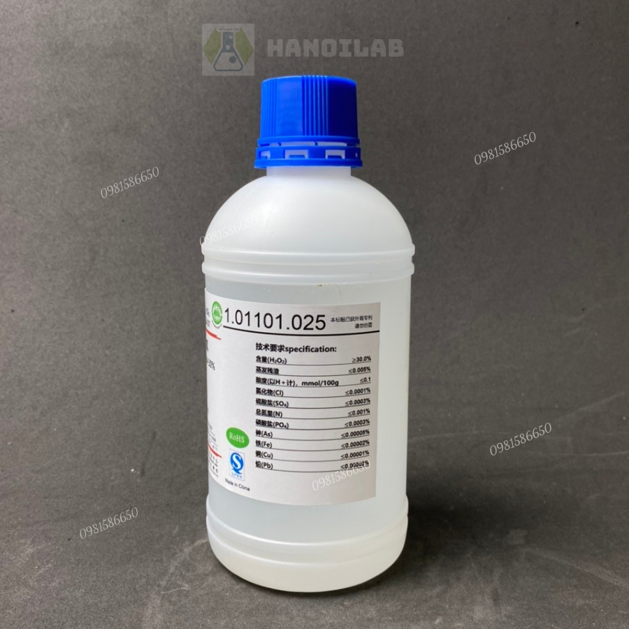 Hóa chất Hydrogen peroxide 30% , H2O2, Lọ 500ml, JHD - LABHN