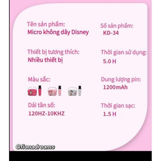 LOA BLUETOOTH KÈM MIC DISNEY