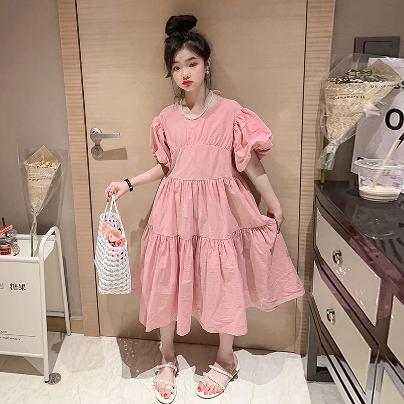 Đầm Bé Gái Tay Phồng 15-55Kg Mùa Hè 2023 Mới Vừa Và Lớn Đầm Công Chúa Cho Bé Gái Đầm Kiểu Pháp