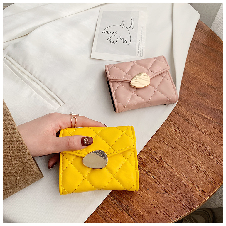 Ví card đựng thẻ mini nữ ELIS da mềm họa tiết quả trám 19C