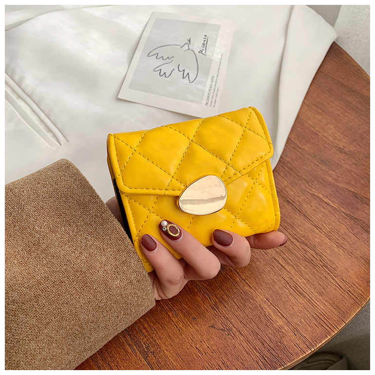 Ví card đựng thẻ mini nữ ELIS da mềm họa tiết quả trám 19C