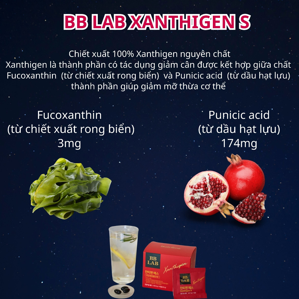 [Date 20.03.2024] Combo 7 Gói Viên Uống Hỗ Trợ Giảm Cân Ban Đêm BB LAB Xanthigen S Giúp Vóc Dáng Thon Gọn