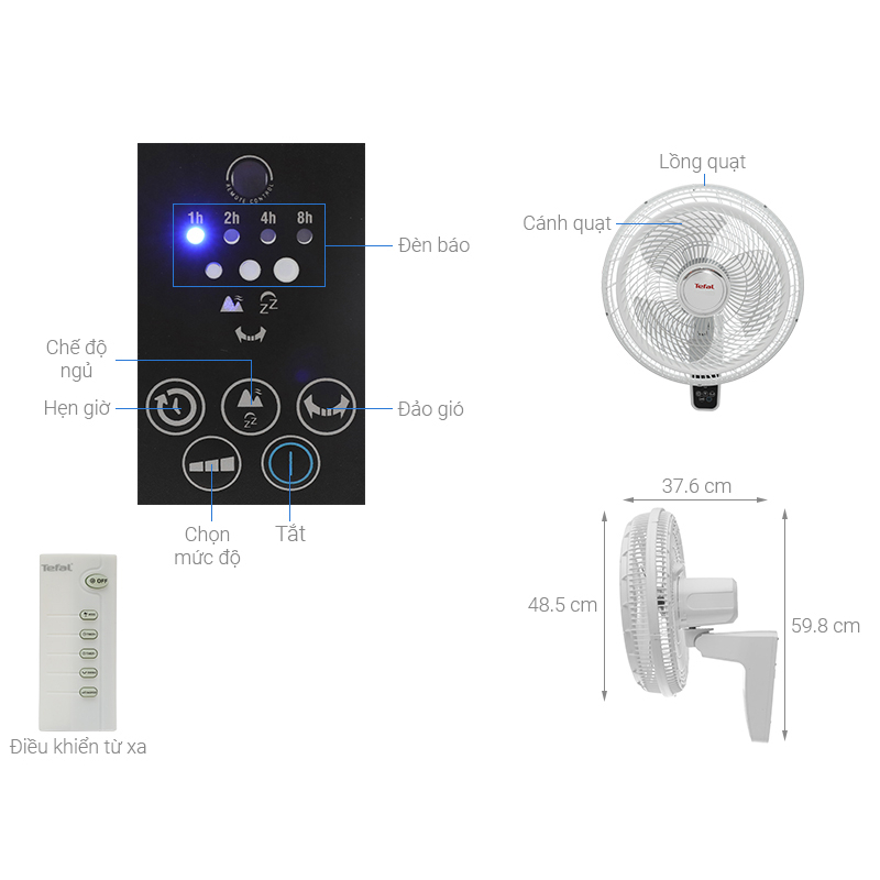 Quạt Treo Tefal Turbo Life Có Remote VH657690 Chính Hãng