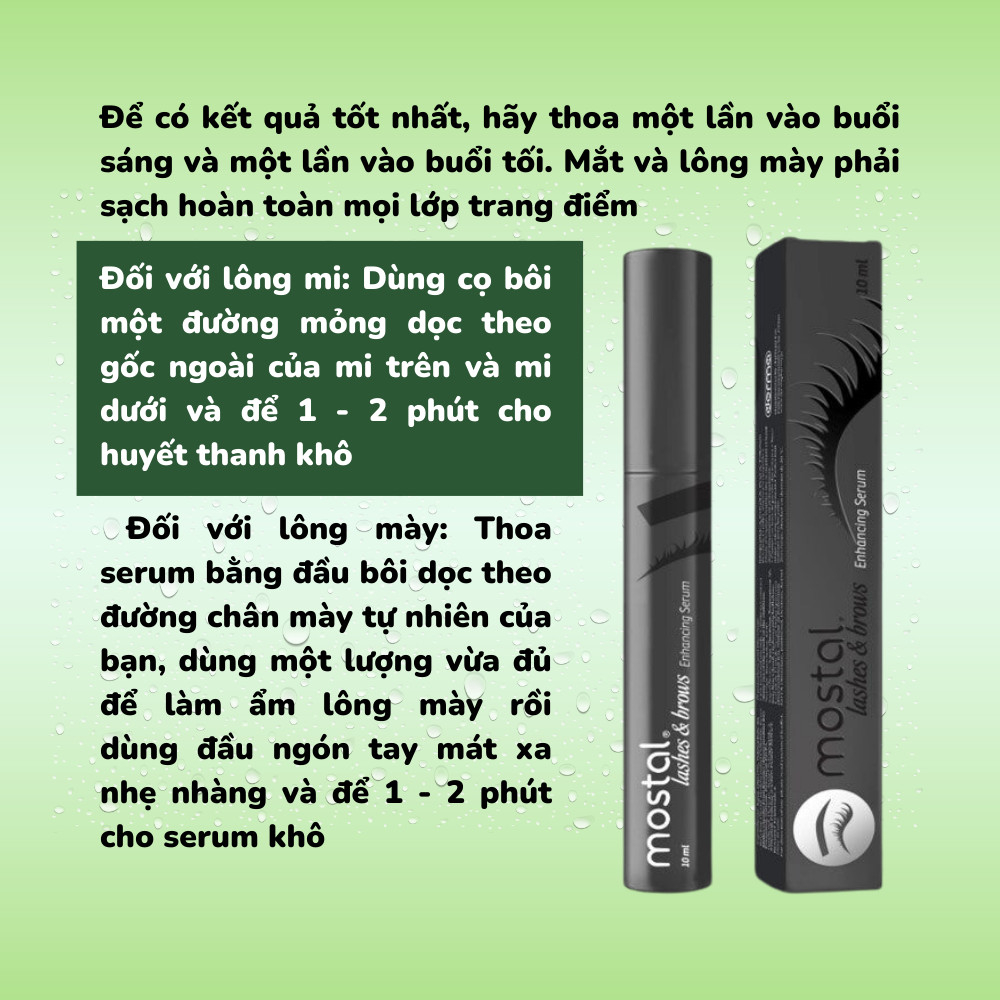 Serum dưỡng mi Mostal Lashes & Browns, Huyết thanh dưỡng kích mọc mi Mostal - CHUSA