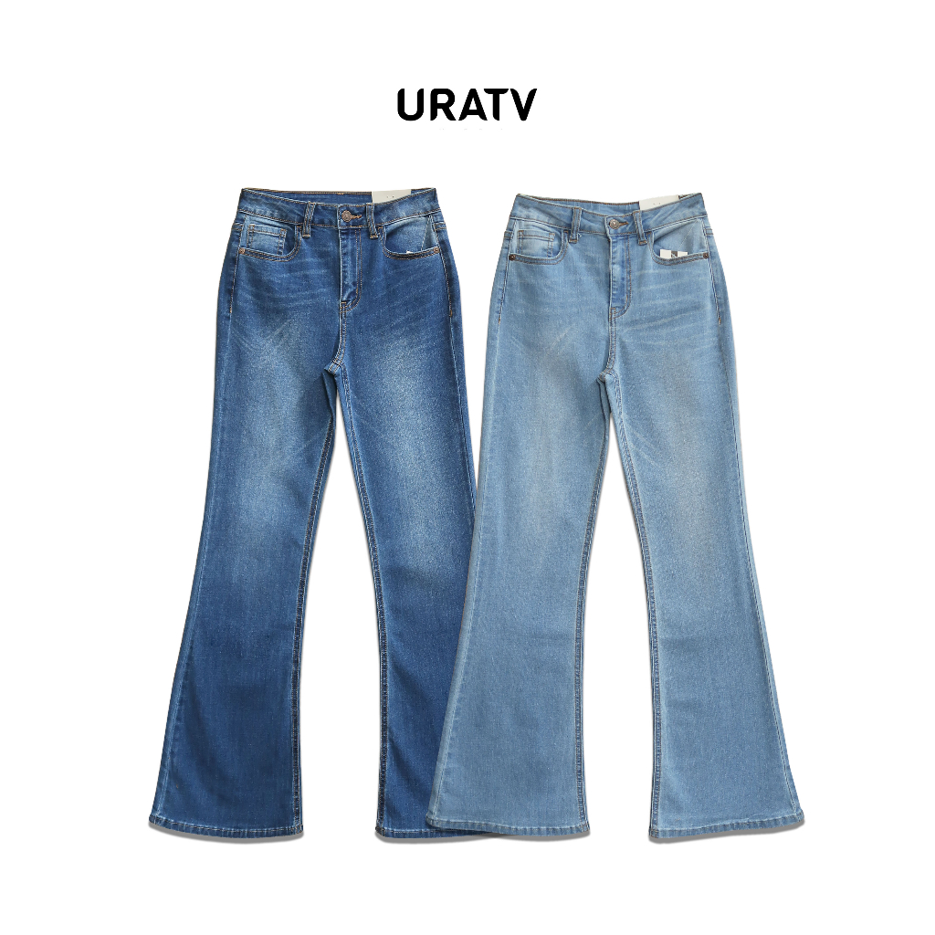 Quần jeans loe dài 100cm Stradi V2  lưng cao ngang rốn