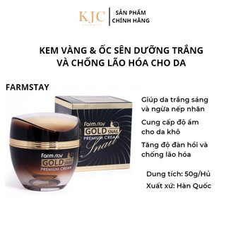 Kem dưỡng trắng và chống lão hóa- FarmStay Gold Snail Premium Cream