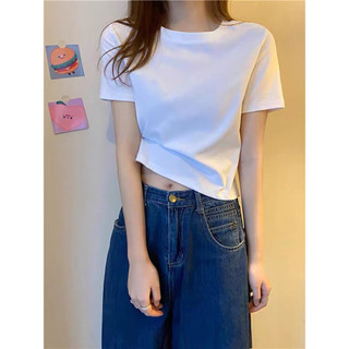 Áo thun nữ croptop cotton, áo thun LAM nữ dáng lửng trẻ trung