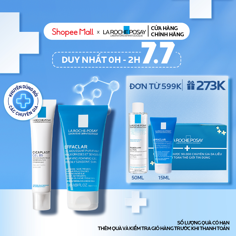Bộ kem dưỡng giúp làm mờ sẹo, hỗ trợ phục hồi & tái tạo da La Roche Posay Cicaplast Gel B5