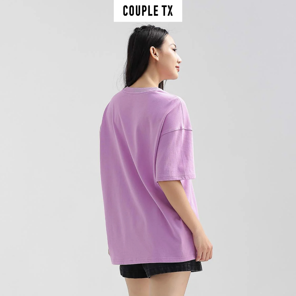 Áo Thun Nữ Oversize Couple TX In Graphics Hoa Tiệp Màu WTS 2206