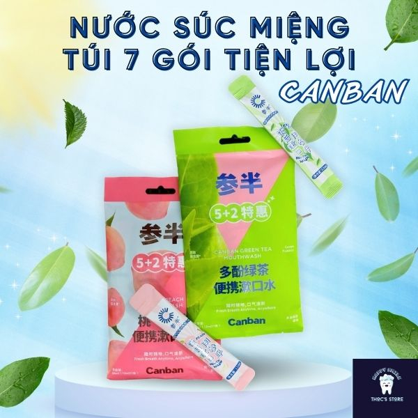 [Chính Hãng] Nước Súc Miệng Canban Túi 7 Gói Tiện Lợi Cho Hơi Thở Thơm Mát Dài Lâu