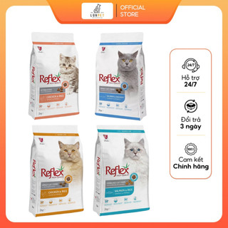 Thức ăn hạt khô reflex túi 2kg cho mèo con, mèo lớn nhiều vị - leopet