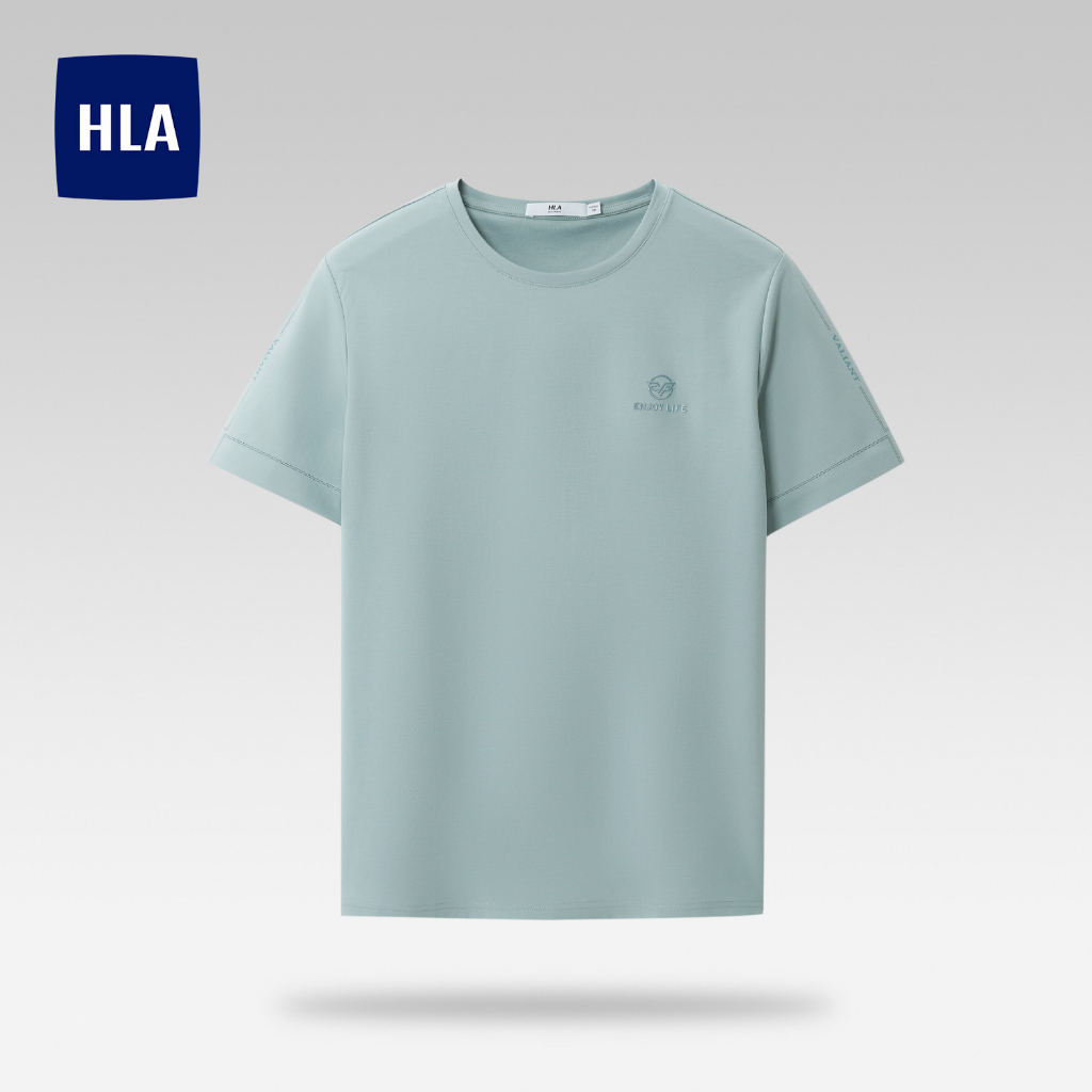 HLA - Áo thun nam ngắn tay logo ENJOY LIFE Dynamic short-sleeved casual T-shirt