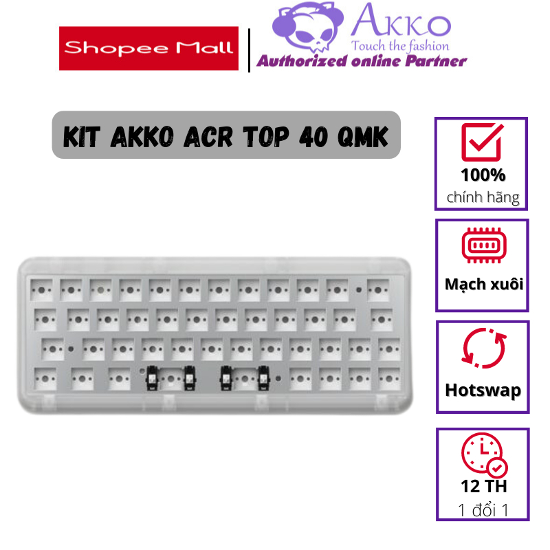 KIT bàn phím AKKO ACR TOP 40 (Hotswap / RGB / Top-mount / South-Facing / QMK – VIA)