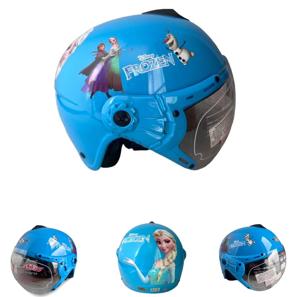 Nón bảo hiểm trẻ em có kính - siêu xinh - Dành cho bé từ 2 đến 5 tuổi - V&S Helmet - VS103KS - công chúa Elsa - Among Us