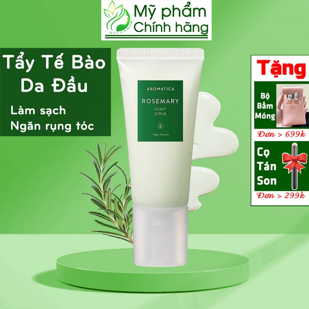 Kem Tẩy Tế Bào Chết Da Đầu Chiết Xuất Hương Thảo Aromatica Rosemary Scalp Scrub 165g