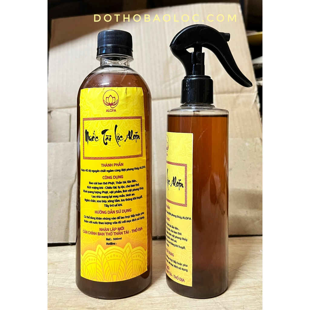 Nước Tài Lộc Alofa, lau vật phẩm, tắm, xông lưu thông khí huyết, kích vượng khí tụ lộc