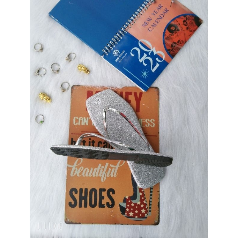 Dép lê nữ quai kẹp kim tuyến vàng bạc đen siêu nhẹ