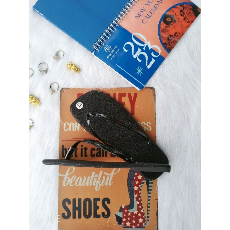 Dép lê nữ quai kẹp kim tuyến vàng bạc đen siêu nhẹ