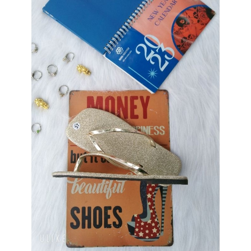 Dép lê nữ quai kẹp kim tuyến vàng bạc đen siêu nhẹ