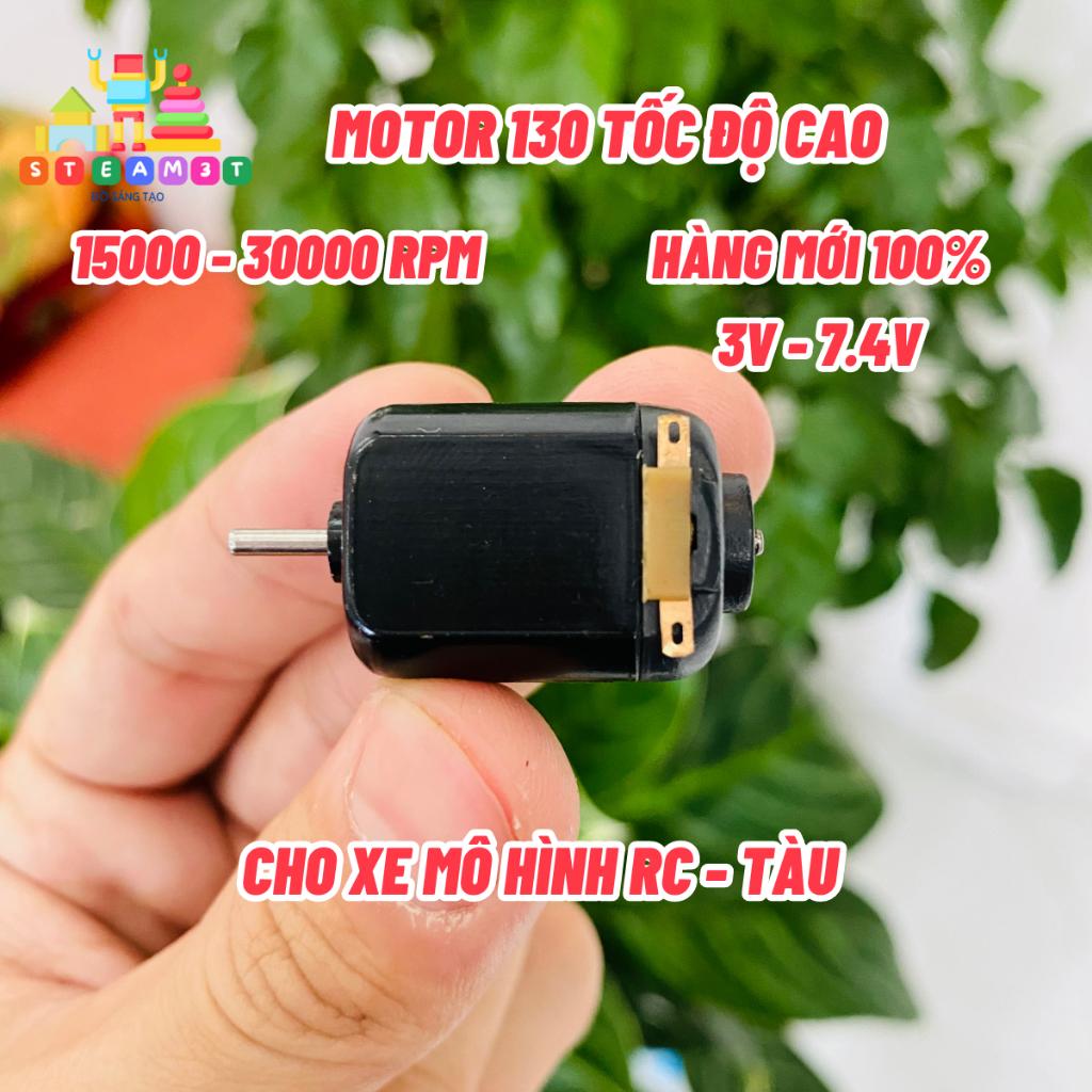 Siêu motor 130 tốc độ cực cao 50000 RPM điện áp 3.7V dùng pin RC cho xe mô hình - LK0383
