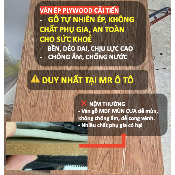 Đệm ghế sau ô tô, Đệm giường ngủ ô tô Mr Ô Tô - Bảo hành 2 năm