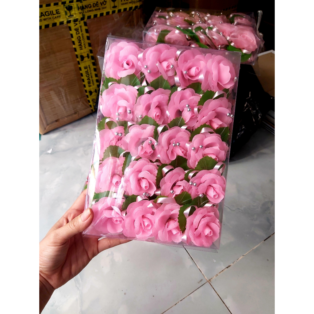 GIÁ SỈ BỘ 40 BÔNG HOA CÀI ÁO ĐÁM CƯỚI