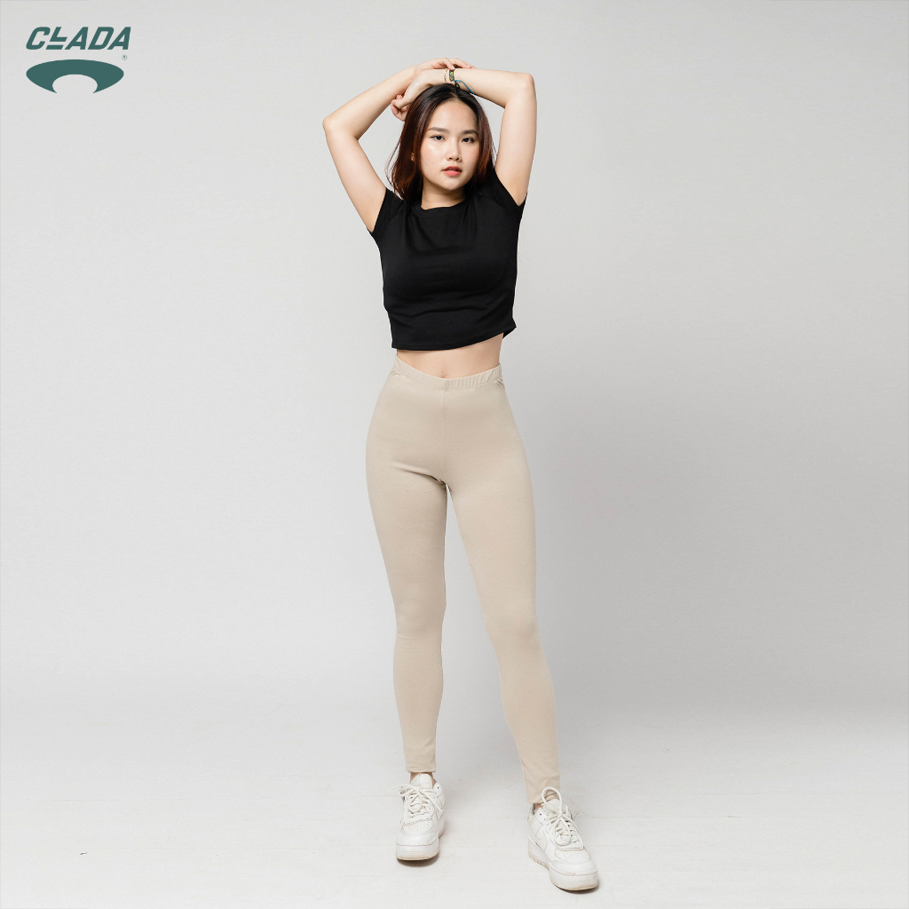 Quần Legging Nữ Dài Cotton Cạp Cao Siêu Thấm Hút Co Giãn 4 Chiều Nâng Mông Tôn Dáng CLADA - QL001
