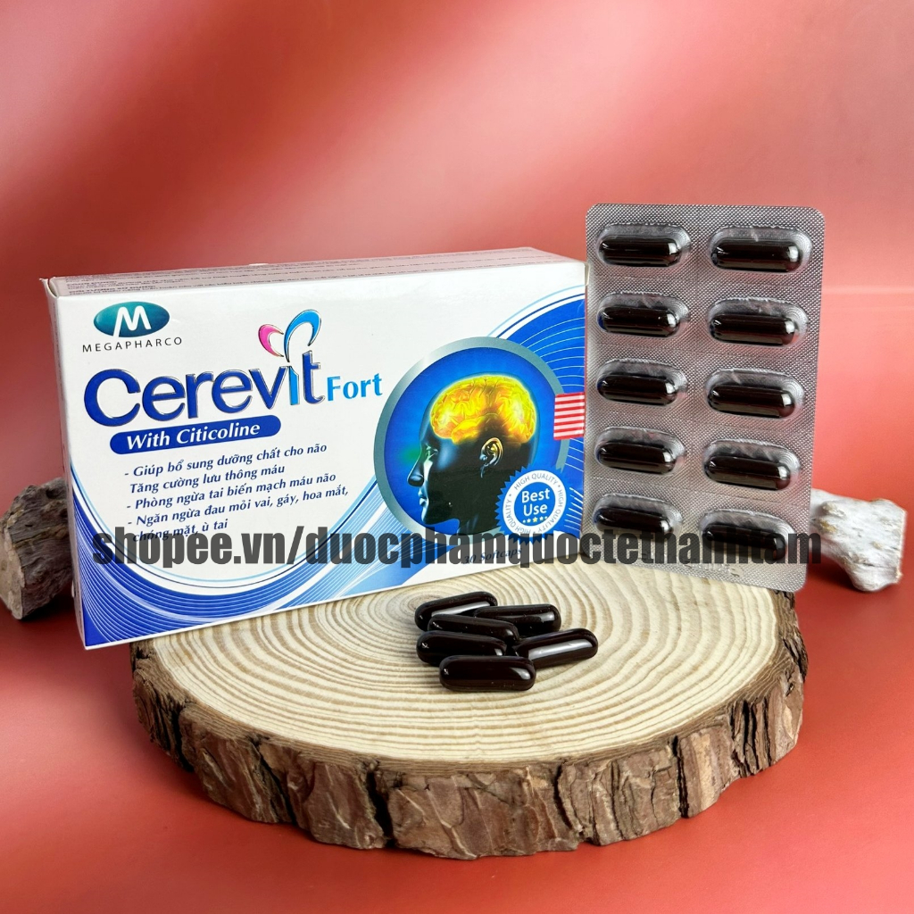 Viên uống bổ não CEREVIT FORT hoạt huyết dưỡng não, tăng cường tuần hoàn não – HỘP 30V