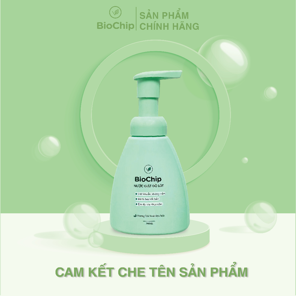 Combo 2 chai Nước giặt đồ lót BioChip hương nhài và hương trà xanh công nghệ Enzyme sinh học đột phá mới