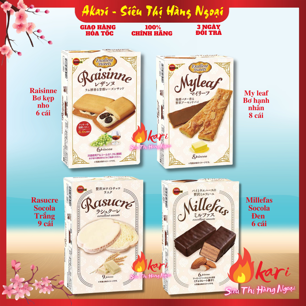 Bánh quy Bourbon phủ sô cô la trắng Rasucre và Socola đen Millefas
