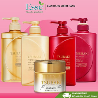  Bộ dầu gội xả Tsubaki Vàng Xanh Đỏ 490ml - Dầu gội KHÔNG Silicon giúp tóc Suôn mượt Bồng bềnh - CHÍNH HÃNG DATE MỚI 