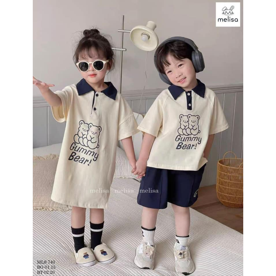 Set bộ đồ đôi bé trai/bé gái Gummy phong cách Hàn quốc-Thời trang trẻ em- Baby Gap