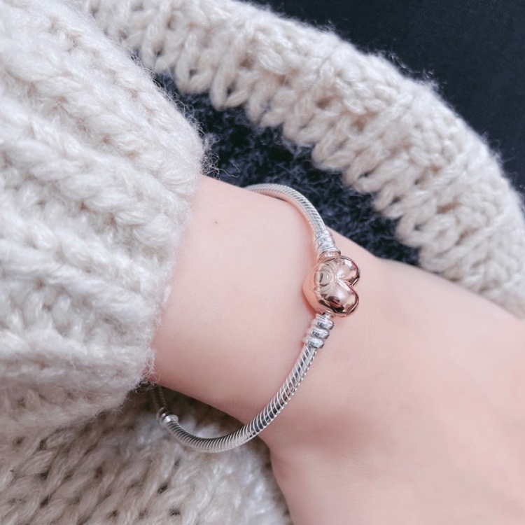 Vòng tay Pandora Moments Heart Clasp Snake Chain Bracelet Pan2018 Fullbox - Chuẩn Hãng