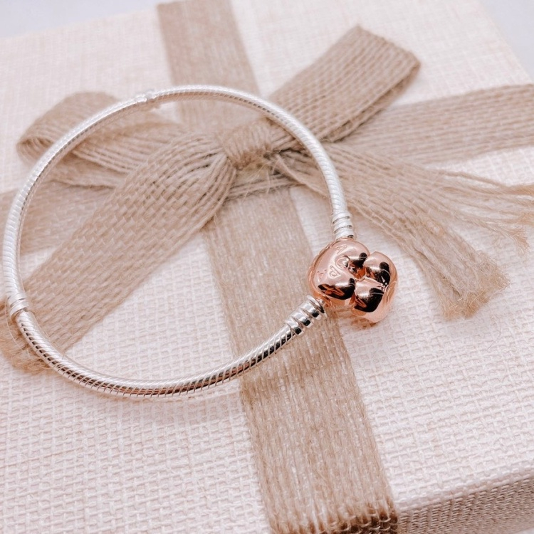 Vòng tay Pandora Moments Heart Clasp Snake Chain Bracelet Pan2018 Fullbox - Chuẩn Hãng