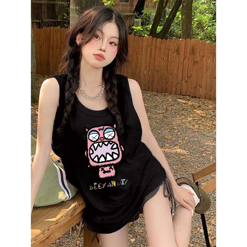 Áo 3 lỗ hoạt hình hồng BEEY TTA855