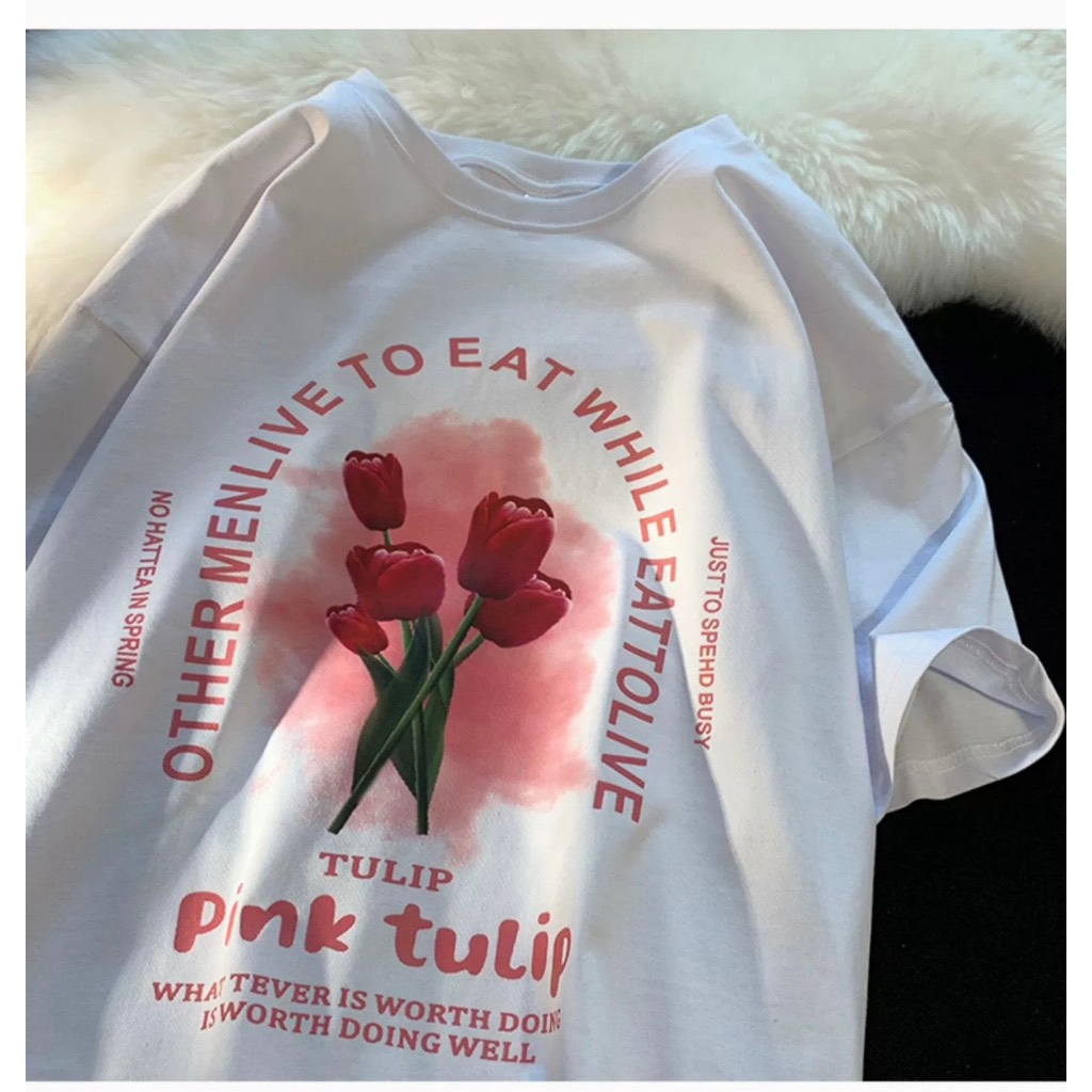 Áo Thun Am Nam Nữ Form Rộng Pink Tukip