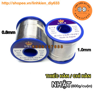 Thiếc hàn/chì hàn nhật cao cấp mối hàn sáng bóng 0.8mm và 0.1mm