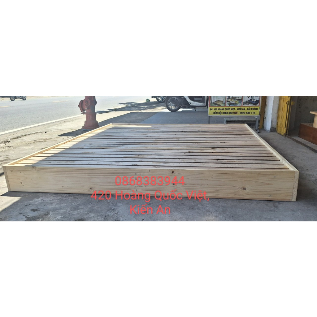 Giường ngủ pallet gỗ thông cao cấp Ảnh thật🥰