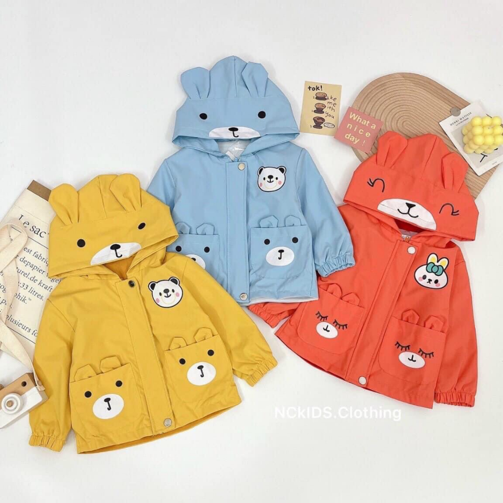 Áo khoác cho bé TRAI và GÁI. áo khoác gió A3 dễ thương cho bé từ 6 -15kg