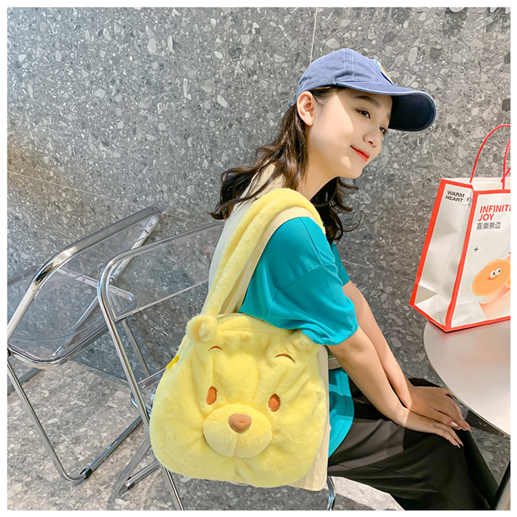 Túi tote hoạt hình DISNEY GẤU POOH, túi xách đeo vai cỡ lớn dễ thương sang trọng