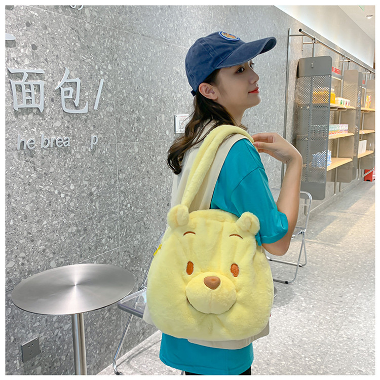 Túi tote hoạt hình DISNEY GẤU POOH, túi xách đeo vai cỡ lớn dễ thương sang trọng