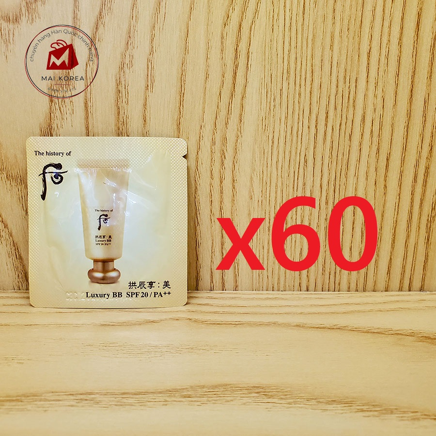 Kem nền trang điểm Whoo vàng cao cấp BB Luxury SPF20/PA++ 10 30 60