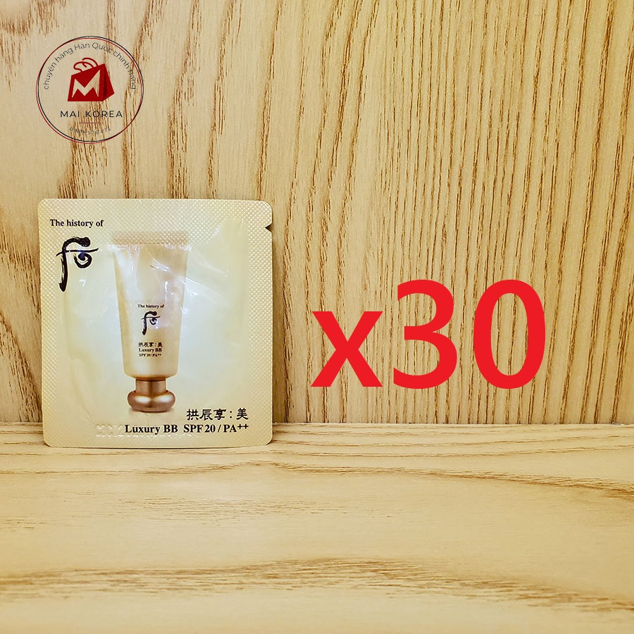 Kem nền trang điểm Whoo vàng cao cấp BB Luxury SPF20/PA++ 10 30 60