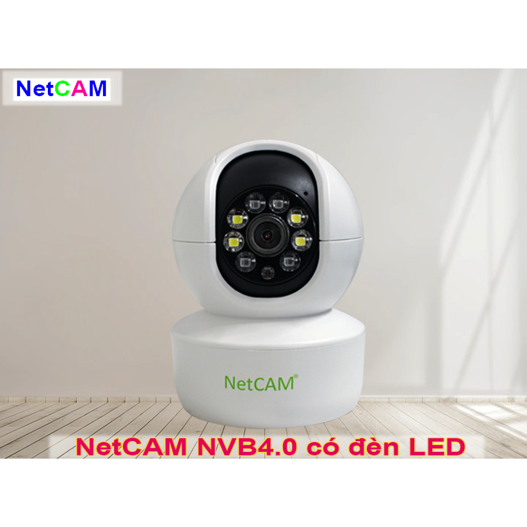 Camera WiFi Trong Nhà NetCAM NVB4.0 (4MP), Có Đèn Led, Xoay 360 độ, Đàm thoại 2 chiều, Cảnh báo chuyển động