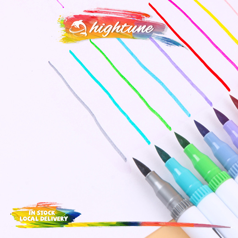 Bút dạ màu marker ngòi lông 2 đầu, set 100/120 bút brush viết calligraphy nhiều màu